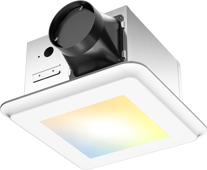 Amico Bathroom Exhaust Fan with Light, 110 CFM, 1.0 Sones, 5CCT, 1000LM, Easy Installation, Ceiling Mount Bathroom Fan, Adjustable Bath Exhaust Vent with light, ETL & FCC Certified by Amico