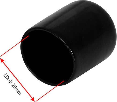 10 PCS Black Round Vinyl Rubber End Caps Kits, Flexible Screw Thread Protectors Safety Cover for Metal Tubing Rod Bolt, 20mm (4/5 inch) - Image 2