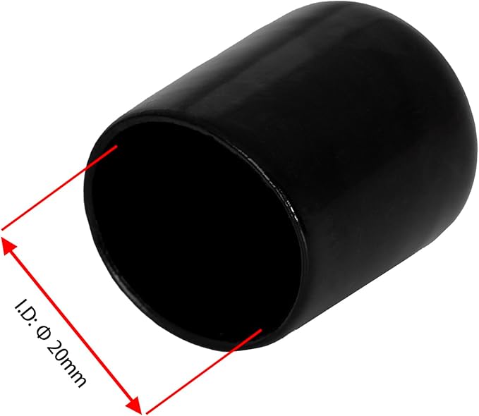 20 PCS Black Round Vinyl Rubber End Caps Kits, Flexible Screw Thread Protectors Safety Cover for Metal Tubing Rod Bolt, 20mm (4/5 inch) - Image 2