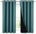 NICETOWN 100% Blackout Curtains with Black Liners, Thermal Insulated 2-Layer Lined Drapes, Room Warming Window Draperies for Dining Room (Sea Teal, 2 Panels, 52 inches W by 54 inches L per Panel) by NICETOWN