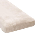 H.VERSAILTEX Velvet Stretch Individual Chaise Cover Sectional Couch Covers for L Shaped Sofa Both Left/Right Furniture Protector Seat Cushion Sofa Cover (1 Piece Chaise Cover, Ivory) by HVERSAILTEX