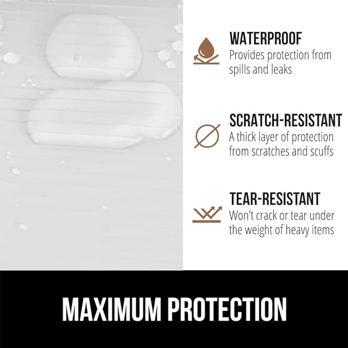 GORILLA GRIP DuraGuard Shelf Liner, 20x30 Non-Adhesive Cabinet Liners for Kitchen Drawers, Shelves, Refrigerator, Pantry Storage, Bathroom Closet, Durable Waterproof BPA Free Ribbed Plastic, White - Image 4