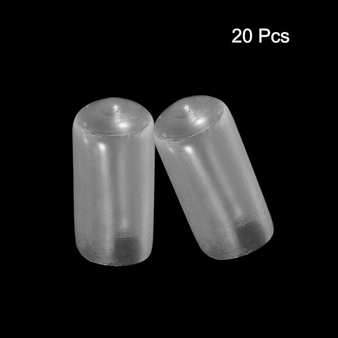 uxcell 20pcs Rubber End Caps 9.5mm(3/8") ID Vinyl PVC Round Tube Bolt Cap Cover Screw Thread Protectors Clear - Image 2