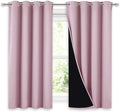 NICETOWN Room Warming Curtains, 100% Blackout Curtains 54 inches Long, 2 Thick Layers Completely Blocking Out All Light Lined Drapes for Small Window (Lavender Pink, 1 Pair, 52" Width Each Panel) by NICETOWN