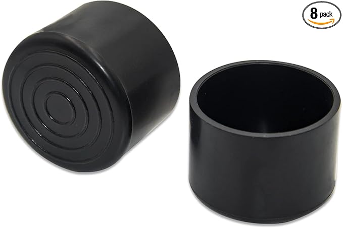 Flyshop 1-3/8", 35 mm, Patio Round Chair Leg Caps, Furniture Table Feet Covers Floor Protectors, Flexible Anti-Scratch PVC Legs Tips, 8 Pack, Black by Flyshop