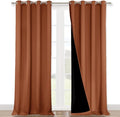 NICETOWN Burnt Orange 100% Blackout Curtains for Windows, Super Heavy-Duty Black Lined Total Darkness Drapes for Bedroom, Privacy Assured Window Treatment for Patio (2 PCs, 52 inches W x 108 inches L) by NICETOWN