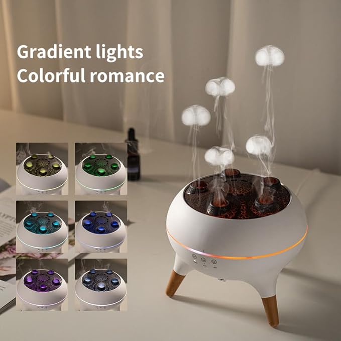 Dynamic Jellyfish Air Humidifier & Jellyfish Essential Oil Diffuser for Home,Office, Yoga - 7 Color-Changing Lights ，Remote Control ，4H/8H Timer Setting, Auto Shut-Off 250ml - Image 2