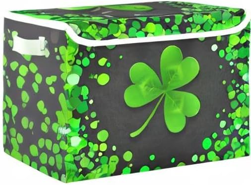 xigua St. Patrick's Day Storage Bins with Lids and Carrying Handle,Foldable Storage Boxes Organizer Containers Baskets Cube with Cover for Home Bedroom Closet Office - Image 8