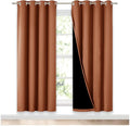 NICETOWN 100% Blackout Window Curtain Panels, Full Light Blocking Drapes with Black Liner for Nursery, 72-inch Drop Thermal Insulated Draperies (Burnt Orange, 2 Pieces, 52-inch Wide Per Panel) by NICETOWN