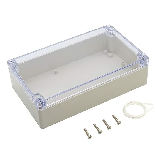 ABS Plastic Junction Box, Dustproof Waterproof IP65 Electrical Enclosure Box - Universal Project Enclosure Grey, with PC Transparent/Clear Cover 8" x 4.7" x 2.2"（200mm x 120mm x 56mm） by AWCLUB