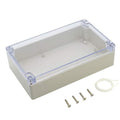 ABS Plastic Junction Box, Dustproof Waterproof IP65 Electrical Enclosure Box - Universal Project Enclosure Grey, with PC Transparent/Clear Cover 8" x 4.7" x 2.2"（200mm x 120mm x 56mm） by AWCLUB