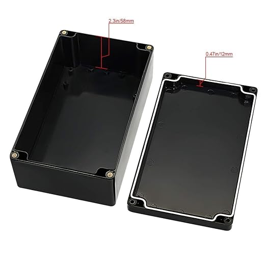 LeMotech Project Box ABS Plastic IP65 Waterproof Dustproof Electrical Junction Box Outdoor Enclosure for Electronics Black 7.87 x 4.72 x 2.95 inch (200 x 120 x 75 mm)(Pack of 2) - Image 3