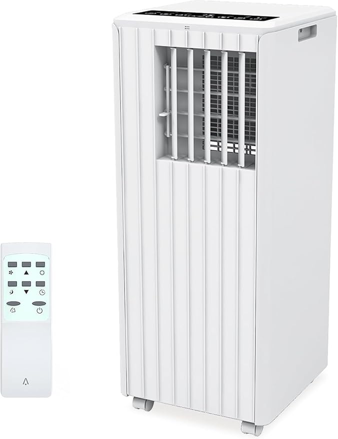 8,000 BTU Portable Air Conditioner, Smart Control, Cools Up to 350 Sq. Ft., With Dehumidifier & Fan Mode, Easy- to-Use Remote Control & Window Installation Kit Included, White by Unknown