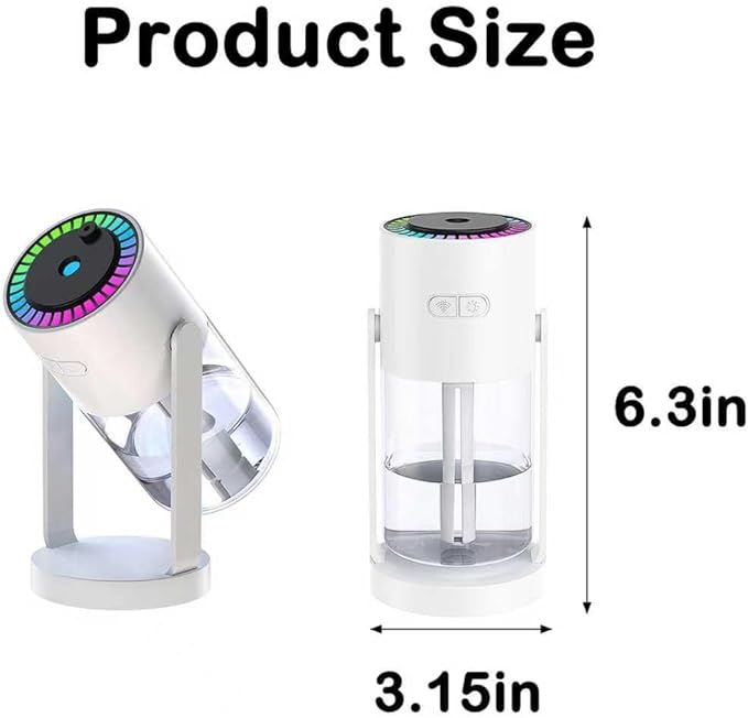 Portable Starry Sky Projection Humidifier, USB Mini Humidifier, 360° Rotating Nozzle, Colorful Lights, Anti-Clogging Technology, Ultra-Quiet Design, Suitable for Offices, Bedroom, Desktops. (02 Pink) - Image 2