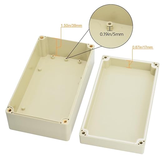 LeMotech Waterproof Dustproof IP65 ABS Plastic Junction Box Universal Electric Project Enclosure Pale Gray 6.2 x 3.54 x 2.3 inch (158 x 90 x 60 mm) - Image 3