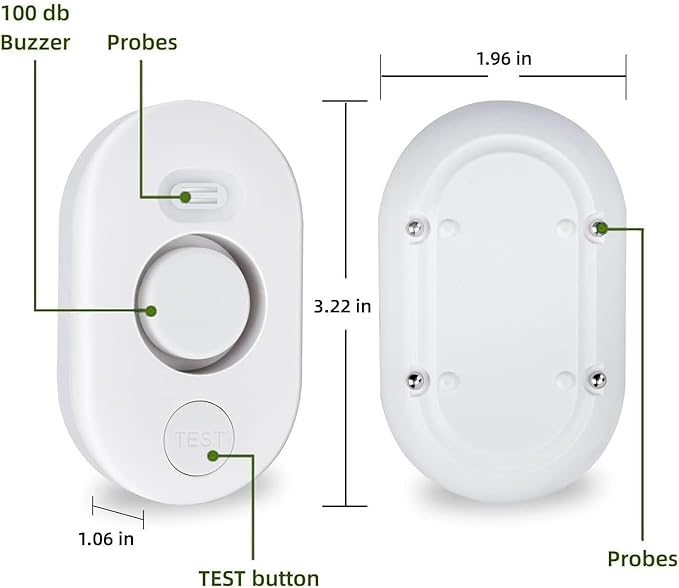 5 Pack Water Leak Detectors for Home, 100dB Water Sensor Alarm for Basement,Flood Leakage Detection Devices for Pipe/Drain/Sink/Faucet Drip Alert,Floor Flooding in Bathroom/Kitchen/Toilet/Laundry Room - Image 5