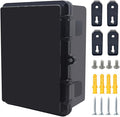 Junction Box, Hinged Black Cover IP67 Waterproof ABS Project Box with Mounting Plate Electrical Box Enclosure with Wall Bracket 7.1 x 5.1 x 3.5inch(180x130x90mm) by Otdorpatio