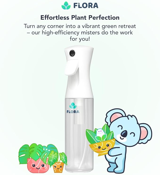 Flora Premium Plant Mister Spray Bottle Producing Gentle & Fine Mist for Precision Hydration, Dispersed Humidity & Moisture - Comes w App for Smart Plant Care (2 Packs) - Image 4