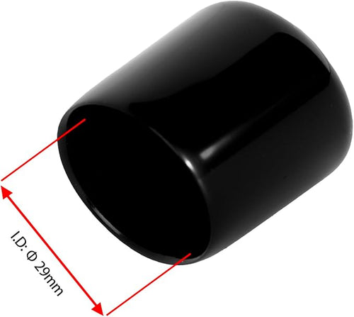 10 PCS Black Round Vinyl Rubber End Caps Kits, Flexible Screw Thread Protectors Safety Cover for Metal Tubing Rod Bolt, 29mm (29/25 inch) - Image 2