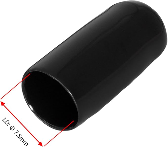 20 PCS Black Round Vinyl Rubber End Caps Kits, Flexible Screw Thread Protectors Safety Cover for Metal Tubing Rod Bolt, 7.5mm (3/10 inch) - Image 2