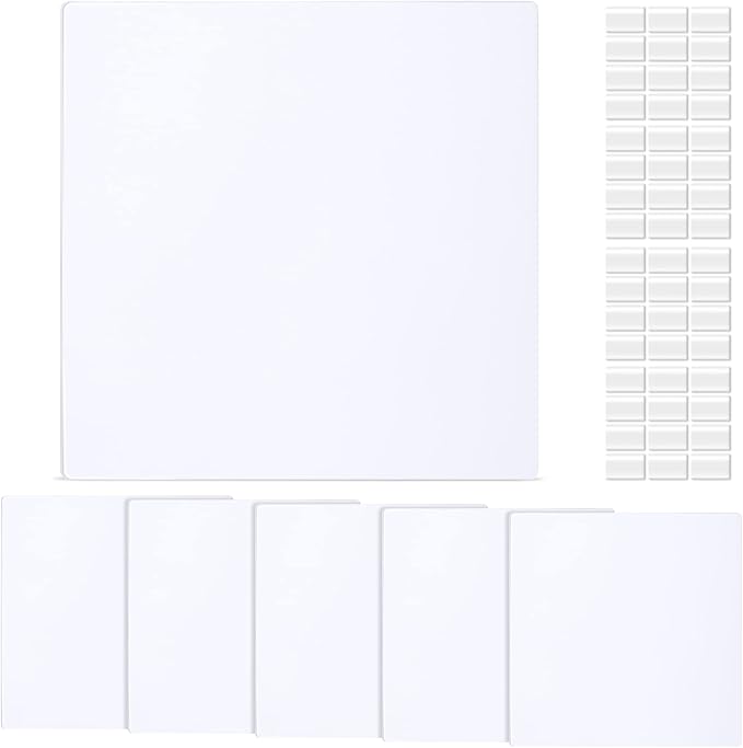 Sosation 6 Pcs Square Plastic Flat Blank Plate Wall Hole Cover Ceiling Cover Plate with 48 Pcs Double Faced Adhesive Tape for Ceilings or Wall(14 Inch) by Sosation