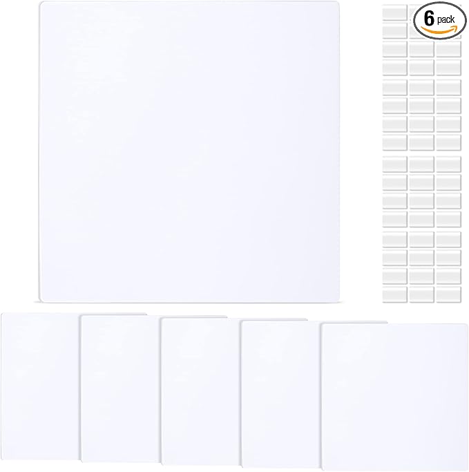 Sosation 6 Pcs Square Plastic Flat Blank Plate Wall Hole Cover Ceiling Cover Plate with 48 Pcs Double Faced Adhesive Tape for Ceilings or Wall (10 Inch) by Sosation