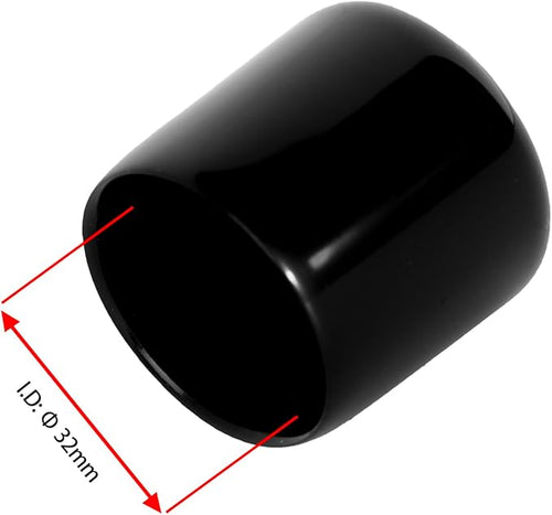 10 PCS Black Round Vinyl Rubber End Caps Kits, Flexible Screw Thread Protectors Safety Cover for Metal Tubing Rod Bolt, 32mm (32/25 inch) - Image 2