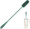 15.7" Silicone Bottle Brush, ddLUCK Water Bottle Cleaner Brush for Stanley, Hydroflasks, Glass, Thermos Sports Bottle, Vase and Glassware, Bottle Brush Cleaner for Small Narrow Neck Containers (Green) by ddLUCK