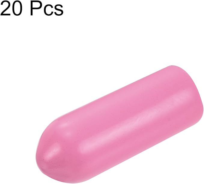 uxcell 20pcs Rubber End Caps 5mm(3/16 inch) ID Vinyl PVC Round Tube Bolt Cap Cover Screw Thread Protectors Pink - Image 2