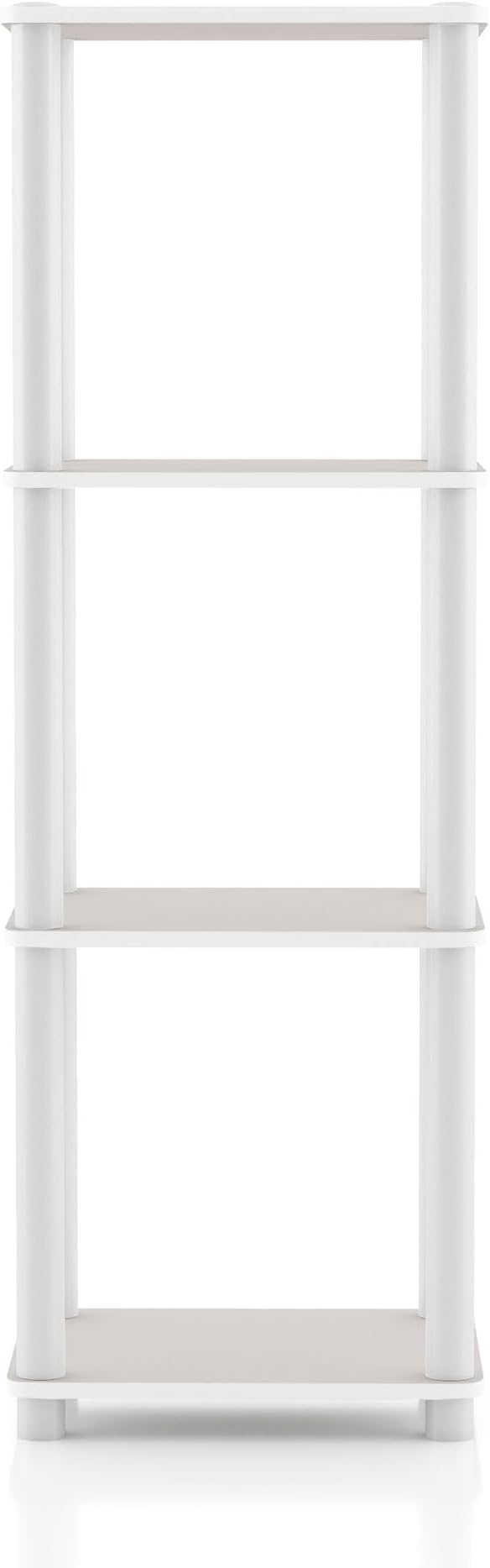 Homes: Inside + Out Apexa Modern 4-Tier Narrow Shelving Units, Collectibles Display Shelves, Easy Assembly Standing Shelf, Home Storage Organizer for Living Room, Bedroom, Office, Taupe Grey - Image 12