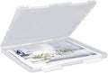 SAYEEC Portable Project Case A4 Plastic Transparent File Storage Box for 8.5"x11" Paper Slim Photo Art Craft Storage Container Scrapbook Document Organizer Magazine Protector for Office School (White) by SAYEEC