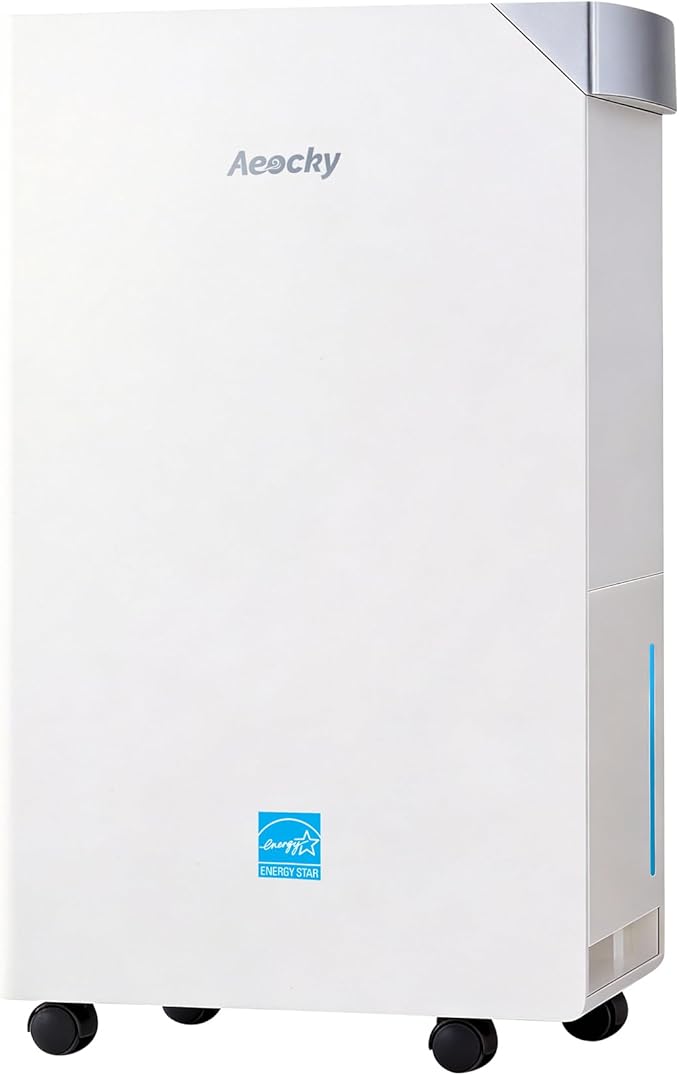 5500 Sq.Ft Energy Star Version 6.0 Dehumidifier,AEOCKY Max 105 Pint/D Smart Compressor Dehumidifier with Drain Hose, Intelligent Humidistat,for Basement,Bedroom,Home,Bathroom by AeockyDirect