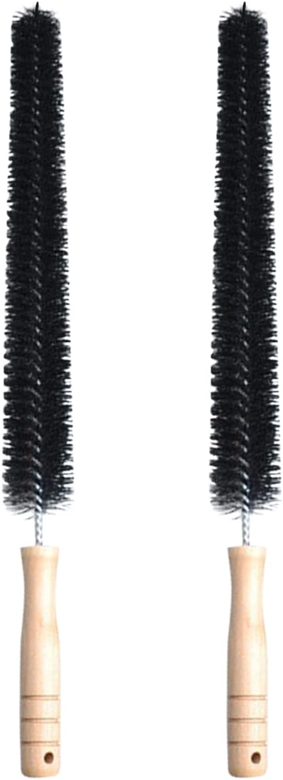 2 Pack Radiator Brush, Dryer Cleaner Vent Brush, 40 cm Long Flexible Pipe Refrigerator Coil Brush, Vent Cleaner Brushes with Wooden Handle for Refrigerators, Baseboards(Black) - Image 8