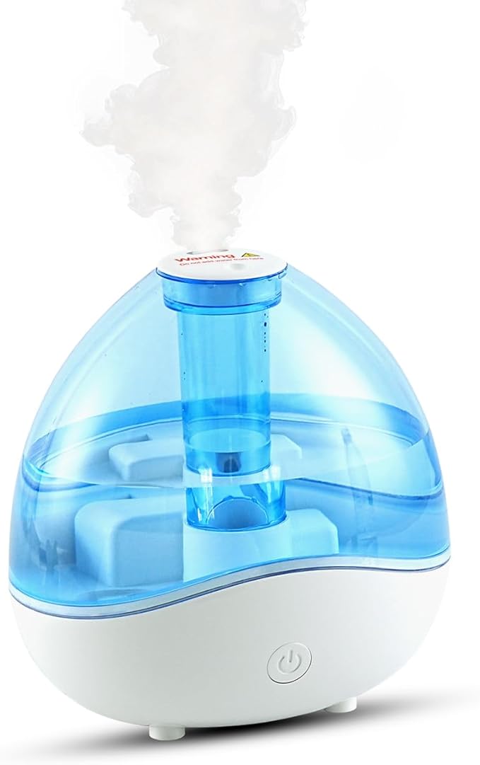 Cool Mist Humidifiers for Bedroom & Large Room (1.5L Water Tank) Quiet Ultrasonic Air Humidifier For Babies Nursery, Office, Indoor Plants & Whole House -Adjustable 360 Rotation Nozzle, Auto-Shut Off by Unknown