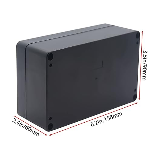 Watertight Junction Box, IP67 Waterproof Project Box Durable ABS Plastic Electronic Enclosure Case for DIY Electrical Project Black 6.22" x 3.54" x 2.36"(158 x 90 x 60 mm) 2Pcs - Image 2