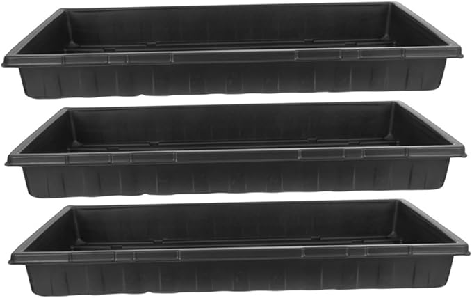 Thick Plastic Seedling Starter Tray for Greenhouse 3pcs Plant Grow Trays Drainage Holes for Vegetable Planting and Germination by Abaodam