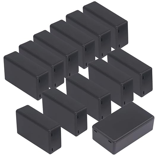 Zulkit 8Pcs Project Boxes ABS Plastic Electrical Project Case Power Junction Box Black 2.8 x 1.7 x 0.91 Inch (72 x 42 x 23mm) by Zulkit