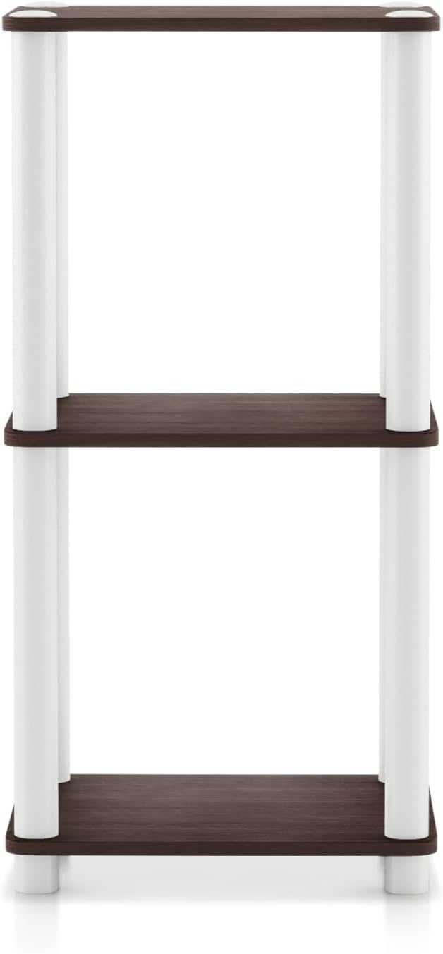 Homes: Inside + Out Apexa Modern 3-Tier Narrow Shelving Units, Collectibles Display Shelves, Easy Assembly Standing Shelf, Home Storage Organizer for Living Room, Bedroom, Office, Espresso - Image 12