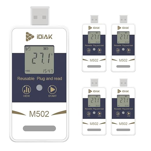 M502 Temperature Data Logger USB Temp/Humidity Recorder with PDF and Excel (Reusable) Refrigerator Thermometer 14400 Points High Accuracy (no delay - 5 Pack) by Unknown