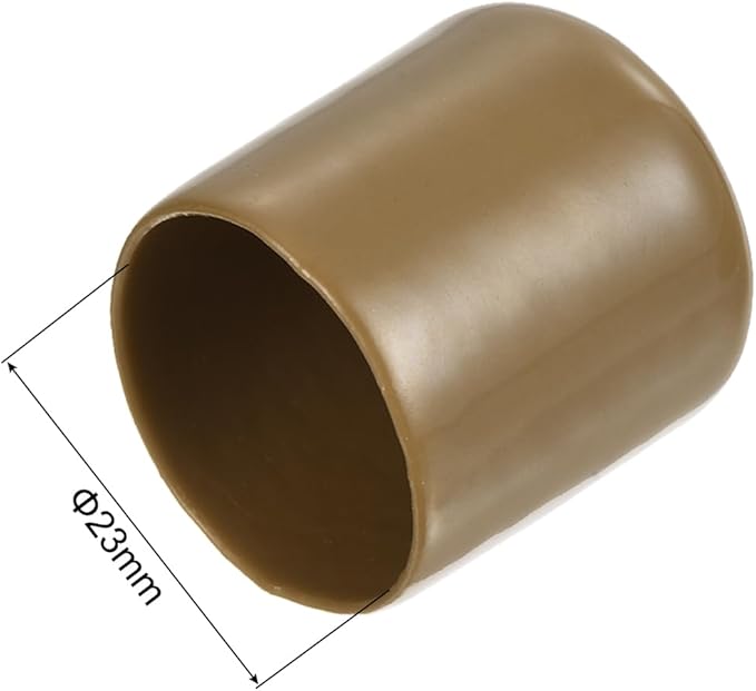 uxcell 20pcs Rubber End Caps 23mm(15/16") ID Vinyl PVC Round Tube Bolt Cap Cover Screw Thread Protectors Light Brown - Image 3