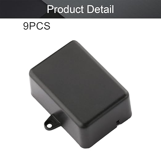 Fielect 9Pcs Dustproof Electronic Junction Box Plastic Enclosure Project Box with Ear for Electronic Projects ABS Black 2.01 x 1.38 x 0.91 inch - Image 4