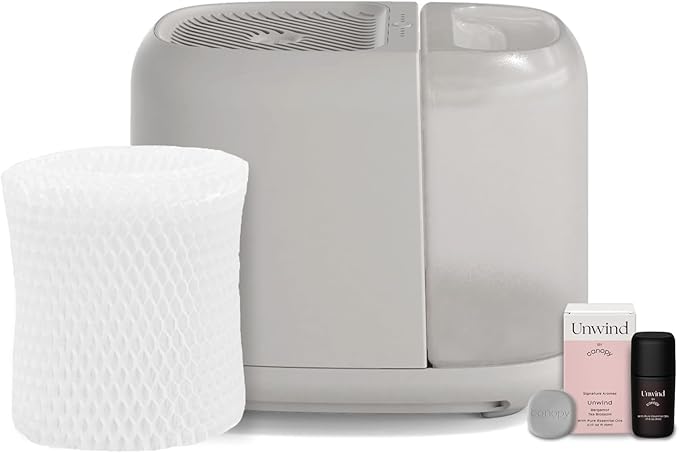 Canopy Large Room Humidifier, Moonstruck, Large Living Space, 36HR Run Time, 5.5L Tank - Includes Canopy Humidifier Plus, Diffusion Well, Unwind Aroma, Filter, Power Cord & Adapter by Canopy