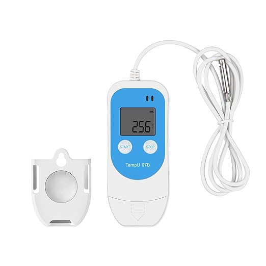 Tzone Temperature Humidity Data Logger with Probe,Digital Humidity Logger USB Temp Recorder 34560 Groups,Industrial Data Logger Thermometer with Auto PDF&CSV Report for Freezer Refrigerator RH Monitor by Tzone