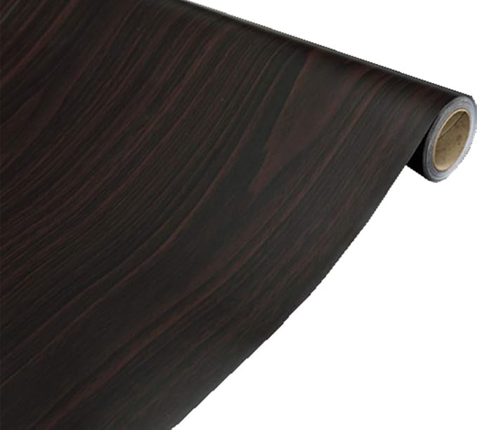 Teemall Black Brown Wood Grain Contact Paper Self Adhesive Shelf Liner Dresser Drawer Cabinet Sticker 15.6 by 79in （Black Brown Maple Wood ） by Teemall