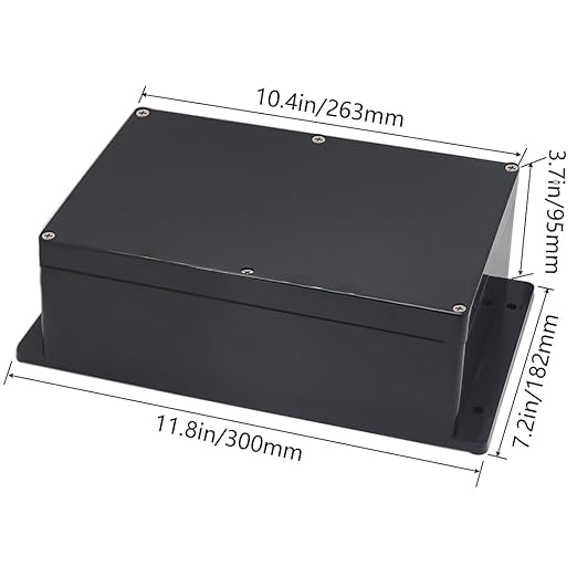 Zulkit Junction Box ABS Plastic Dustproof Waterproof IP65 Universal Electrical Boxes Project Enclosure with Fixed Ear Black 10.4 x 7.2 x 3.7 Inch (263 x 182 x 95 mm) (Pack of 1) - Image 2