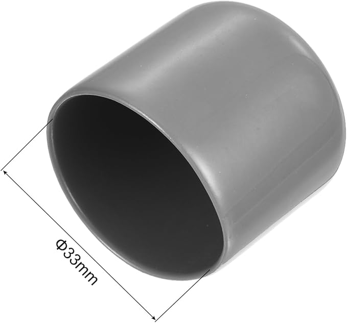 uxcell 20pcs Rubber End Caps Protective Caps 33mm ID Vinyl PVC Round Tube Bolt Cap Cover Screw Thread Protectors, Light Grey - Image 3