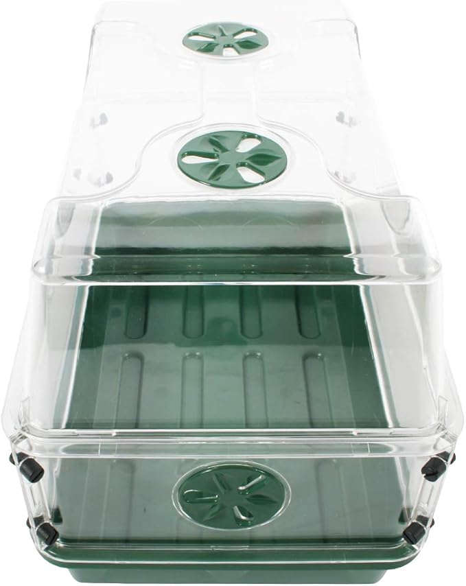 EarlyGrow 93763 Medium Seed and Herb Domed Propagator with Vented Side Height Extension, Green - Image 3