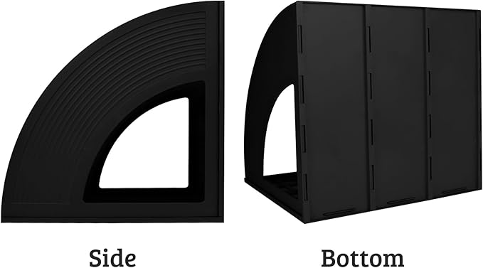 SAYEEC 2Pcs Magazine Holder Plastic File Sorter Binder Holder for Desk Folder Organizer Stand Book Shelf Dividers Vertical Filling Storage Rack Desktop Bookshelf Display Box for Office School (Black) - Image 5