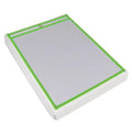Box USA Neon Stitched Job Ticket Holders, Top Loading, 9 x 12", Clear with Neon Green Edging, Reusable Vinyl, Dry Erase, Use to Protect/Store Documents in The Office and Warehouse, Case of 15 by BOXUSA
