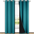 NICETOWN Peacock Teal Blackout Curtains 80 inches Long, Full Light Blocking Drapes with Black Liner for Nursery, Thermal Insulated Draperies for Hall, Villa (2 Pieces, 42" Wide Each Panel) by NICETOWN